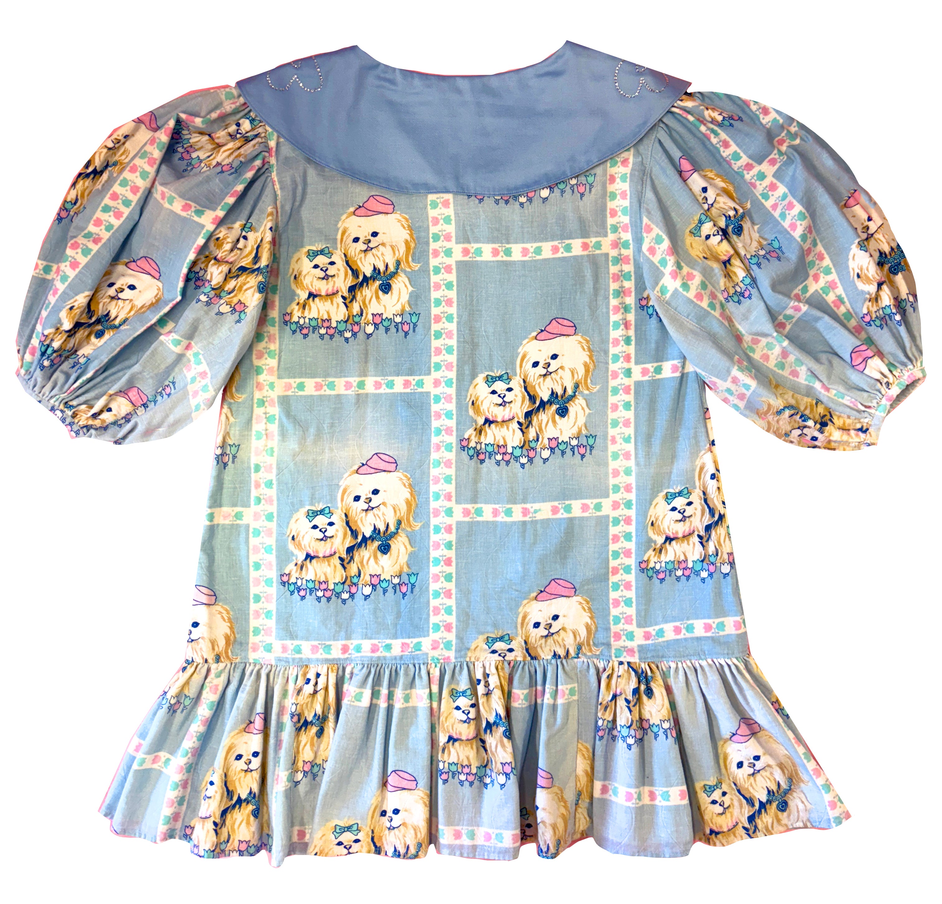 Cute Puppies Party Dress with Rhinestone Collar *SAMPLE*