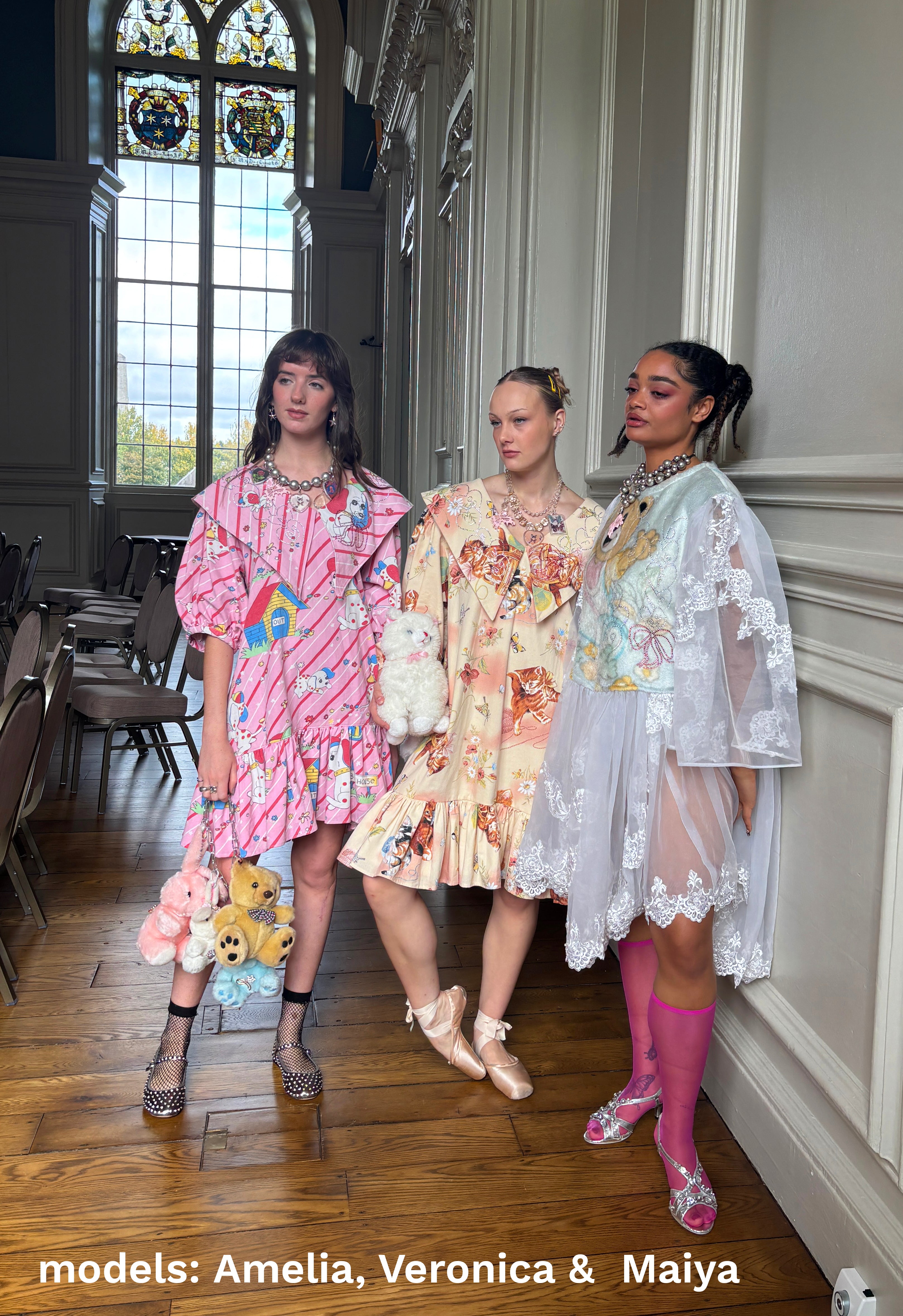 Rhinestone Fleece Sheer Lace Dress