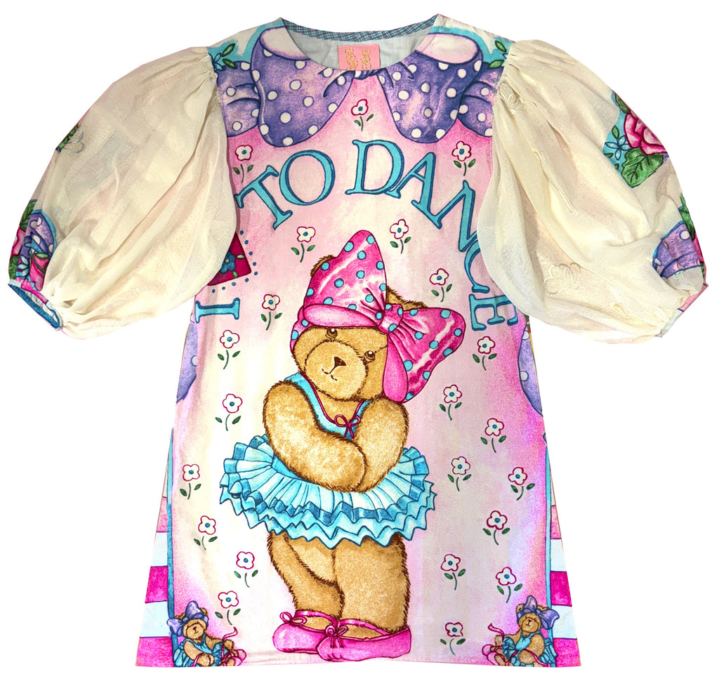 I Love To Dance Ballerina Puff Sleeve Dress