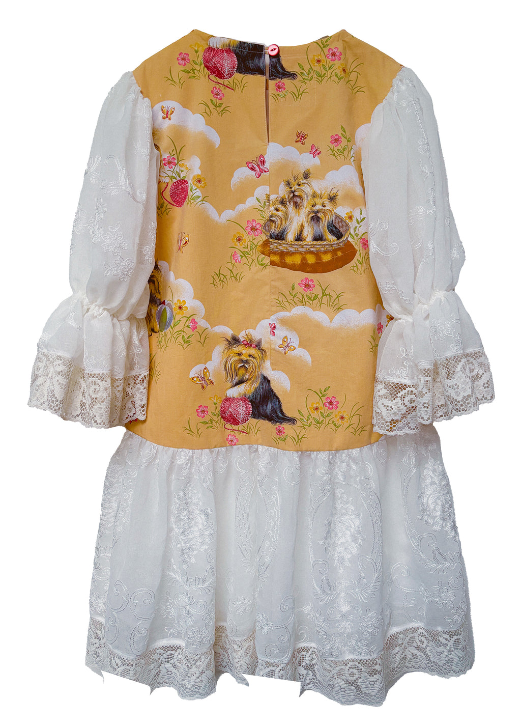 Cute Dogs in a Basket Princess Dress