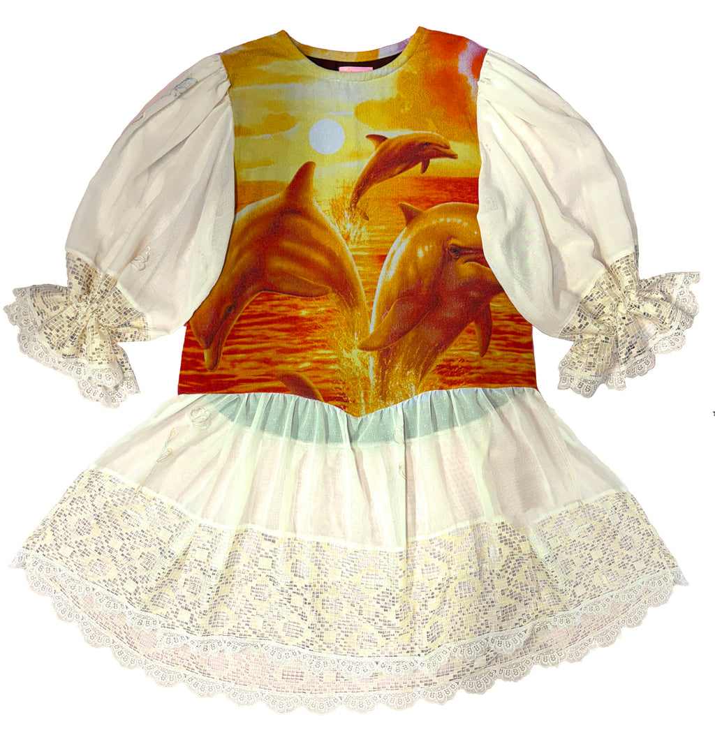Jumping Dolphins at Sunset Princess Dress