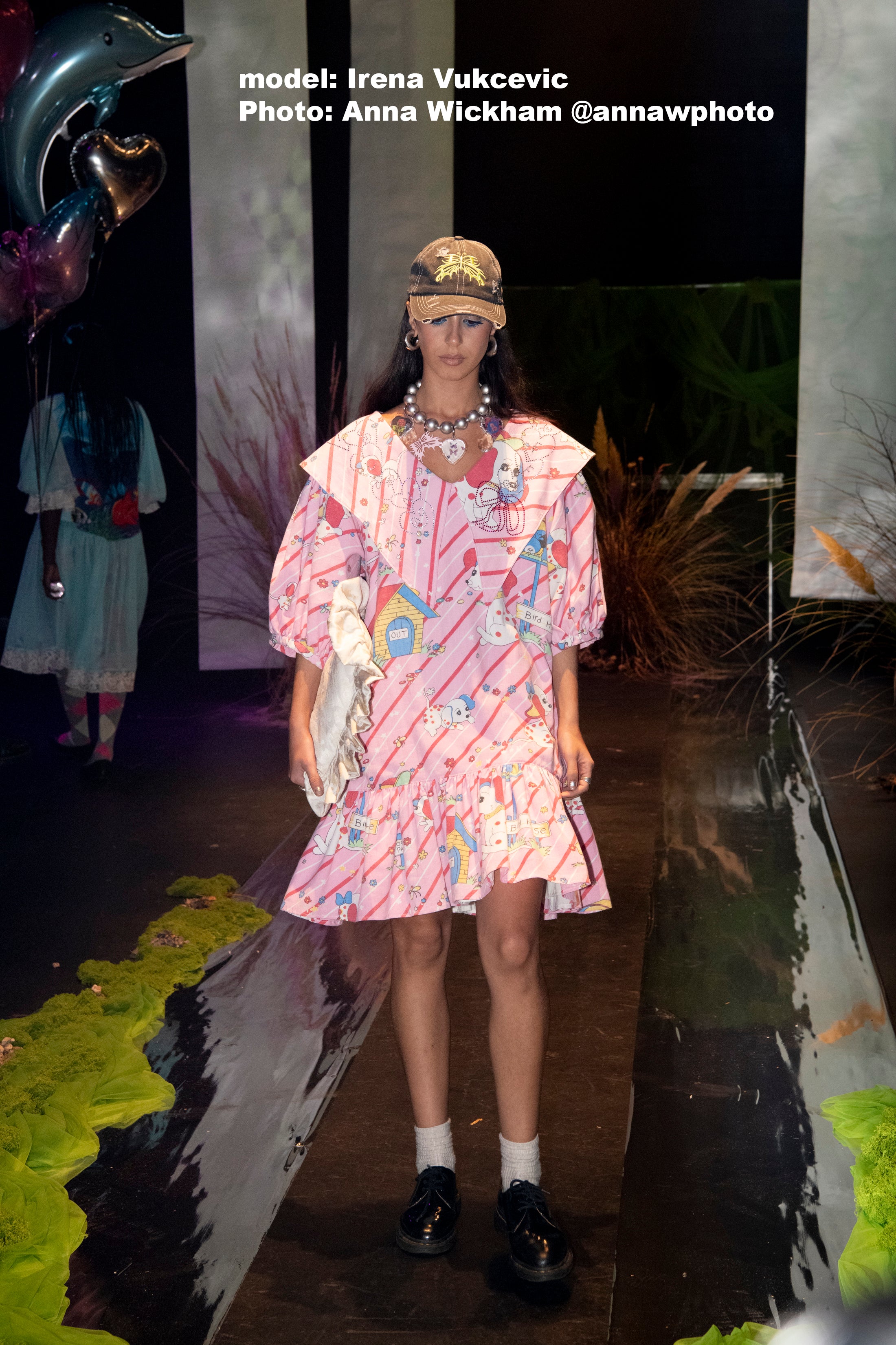 Cute Puppy Party Dress with Rhinestone Collar