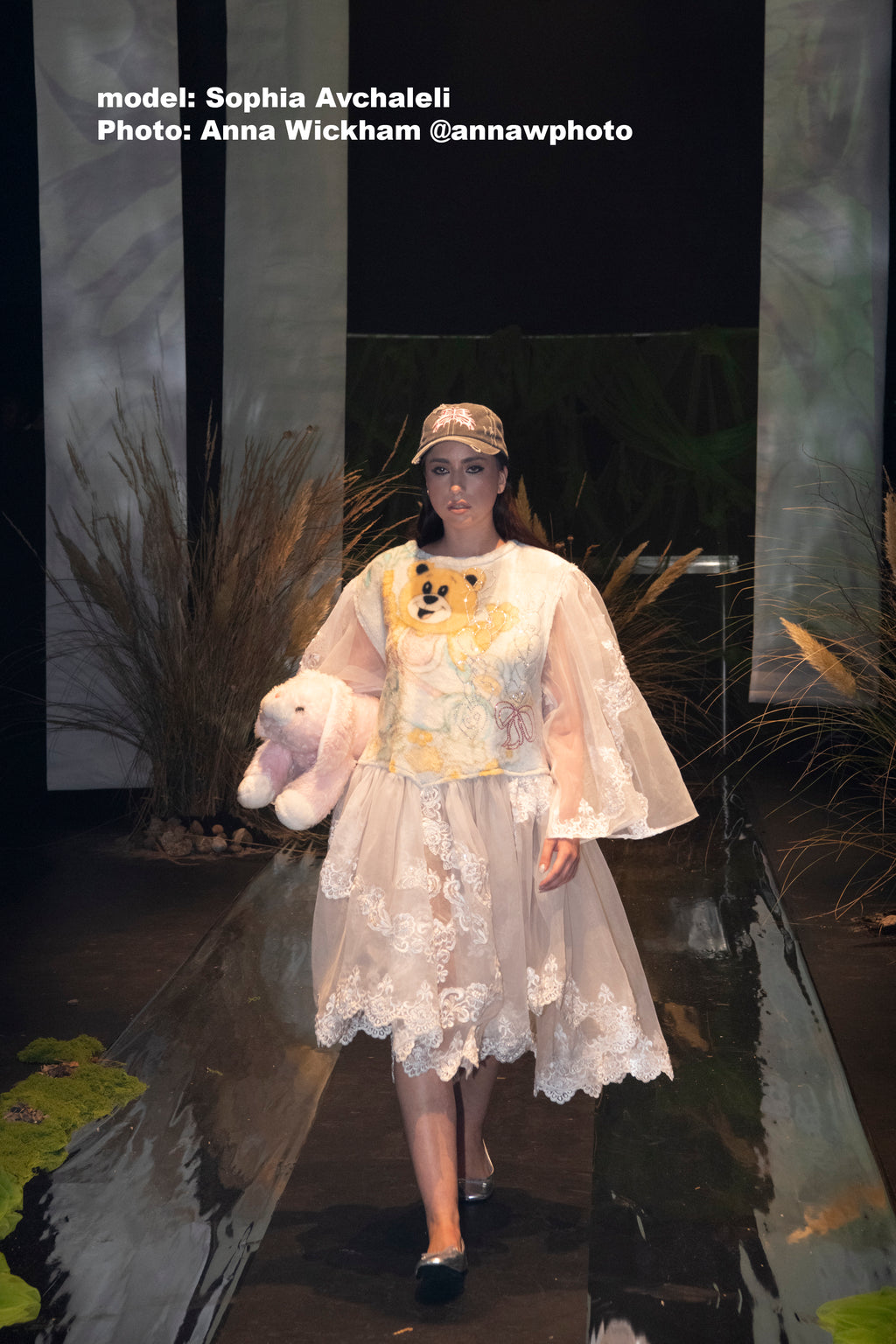 Rhinestone Fleece Sheer Lace Dress