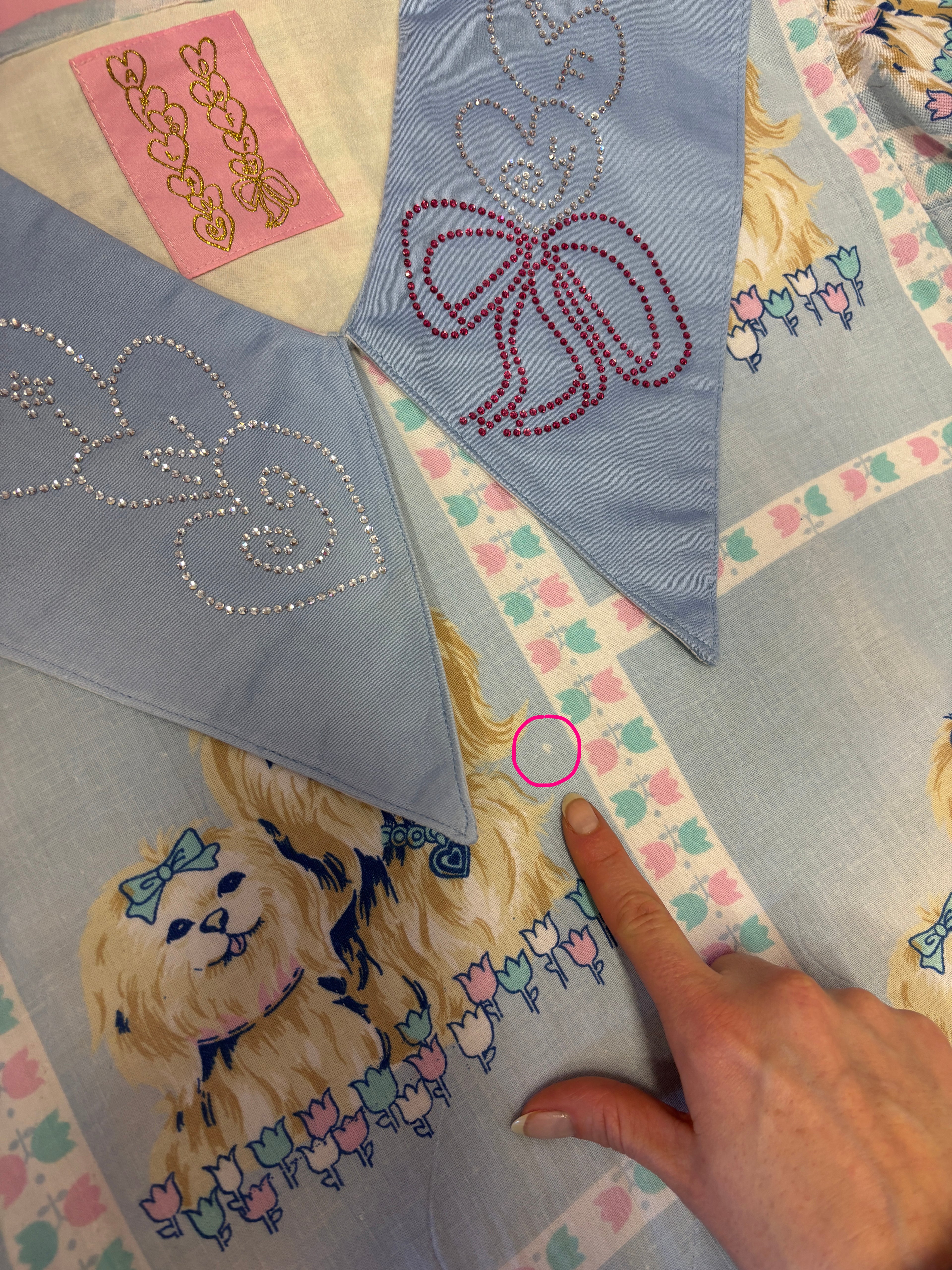 Cute Puppies Party Dress with Rhinestone Collar *SAMPLE*