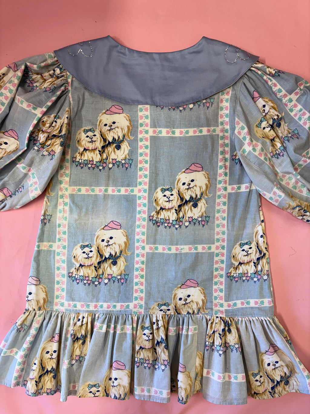 Cute Puppies Party Dress with Rhinestone Collar *SAMPLE*