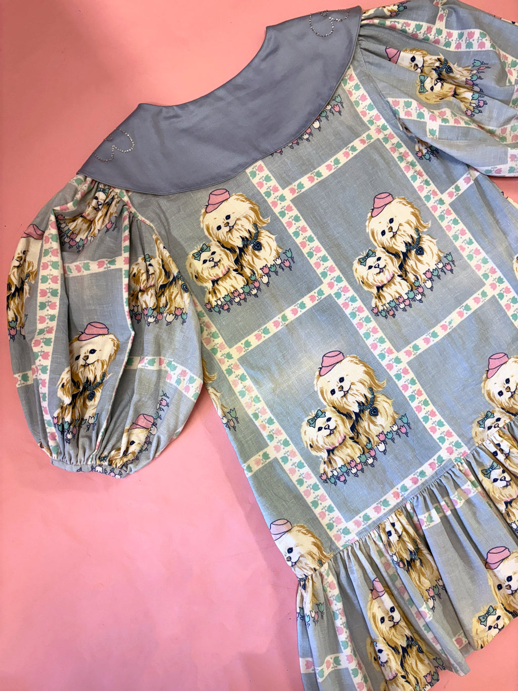 Cute Puppies Party Dress with Rhinestone Collar *SAMPLE*