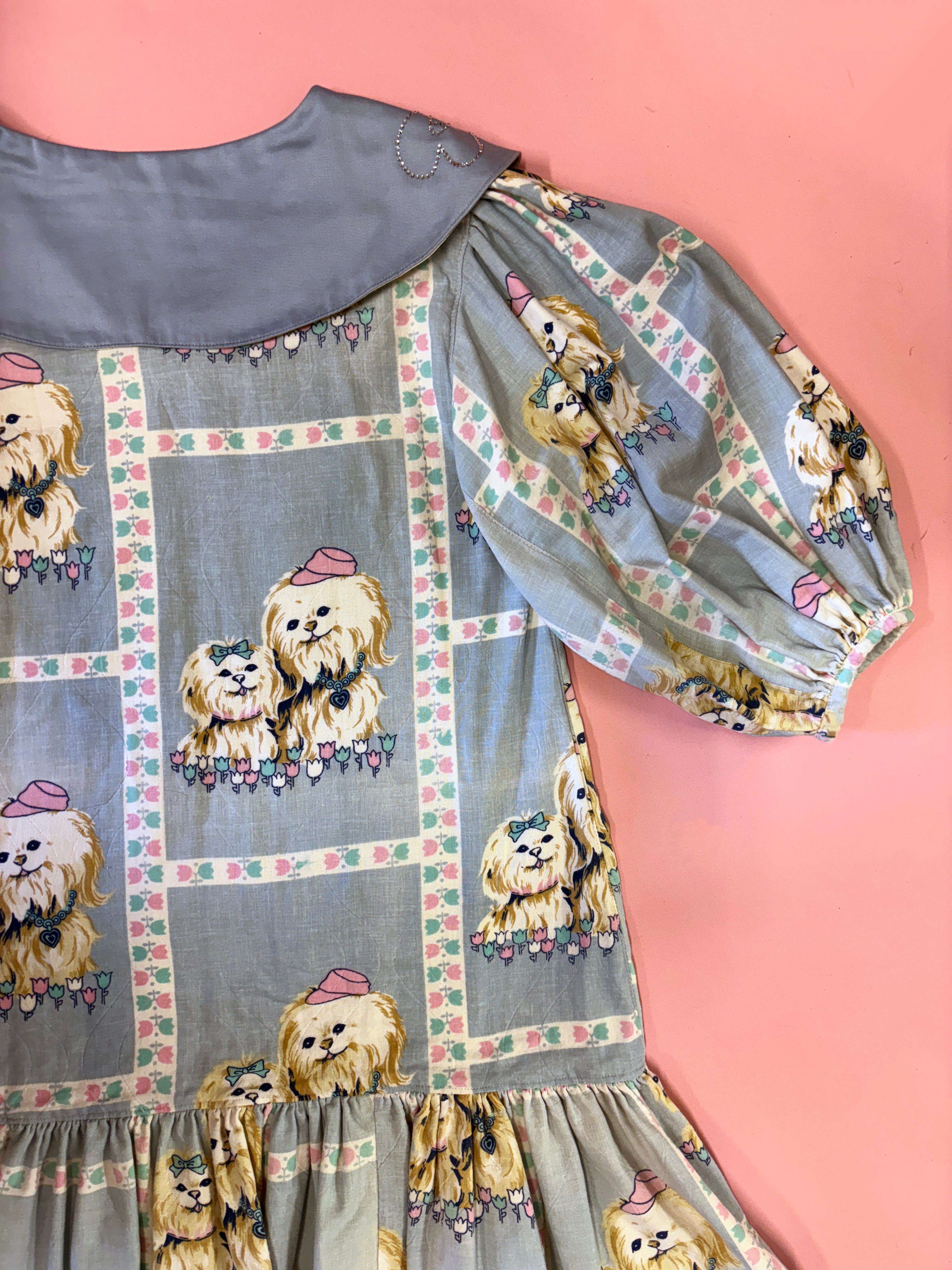 Cute Puppies Party Dress with Rhinestone Collar *SAMPLE*