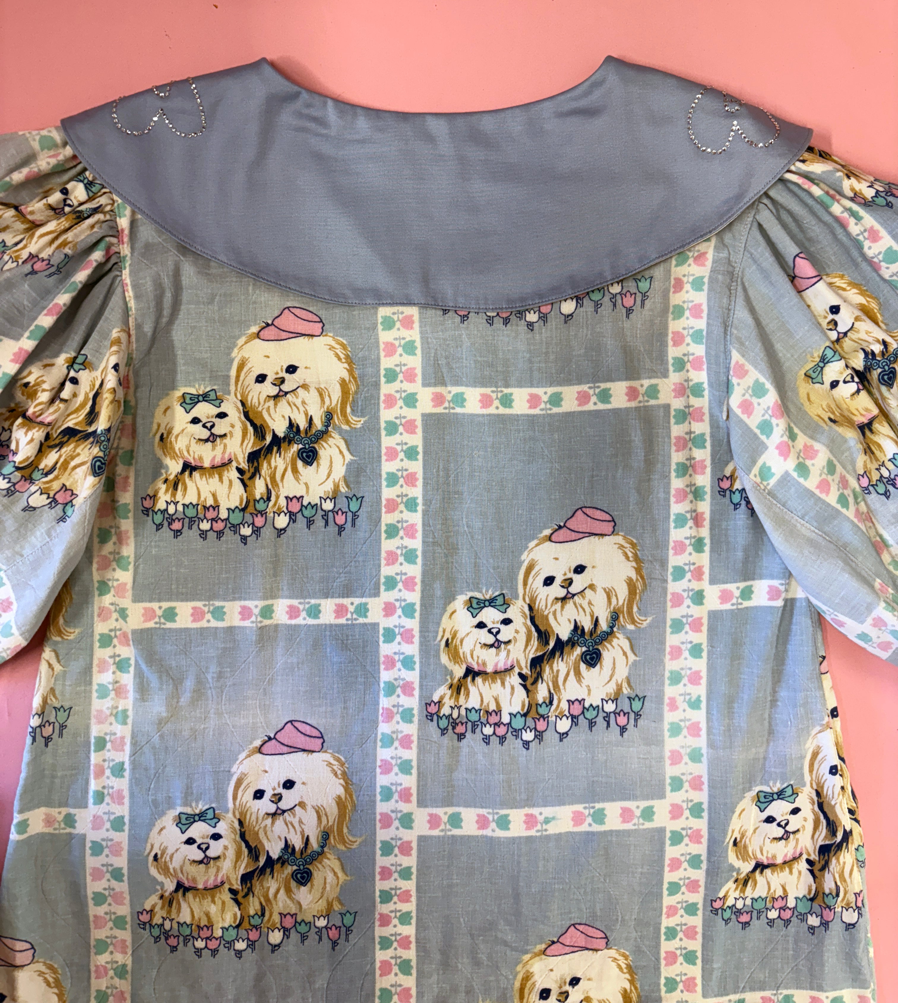 Cute Puppies Party Dress with Rhinestone Collar *SAMPLE*