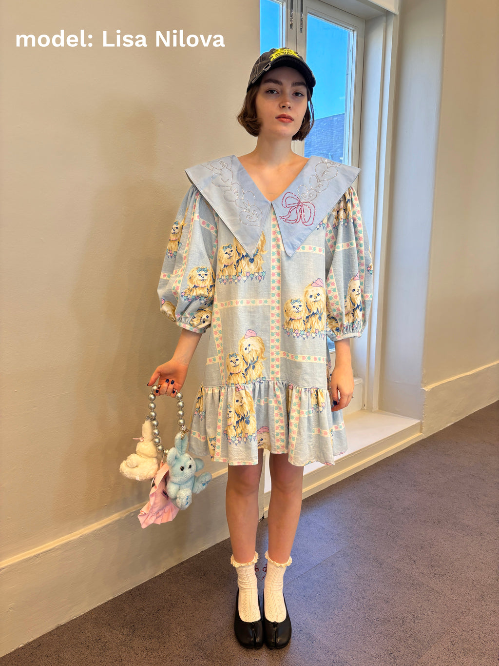 Cute Puppies Party Dress with Rhinestone Collar *SAMPLE*