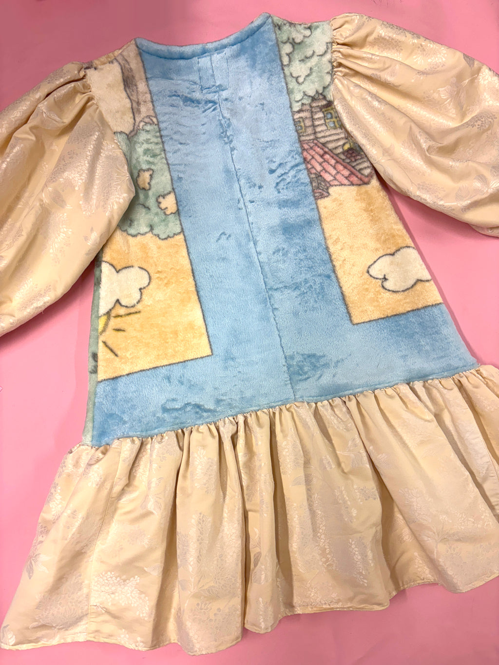 Kitten & Puppy Rhinestone Fleece Dress