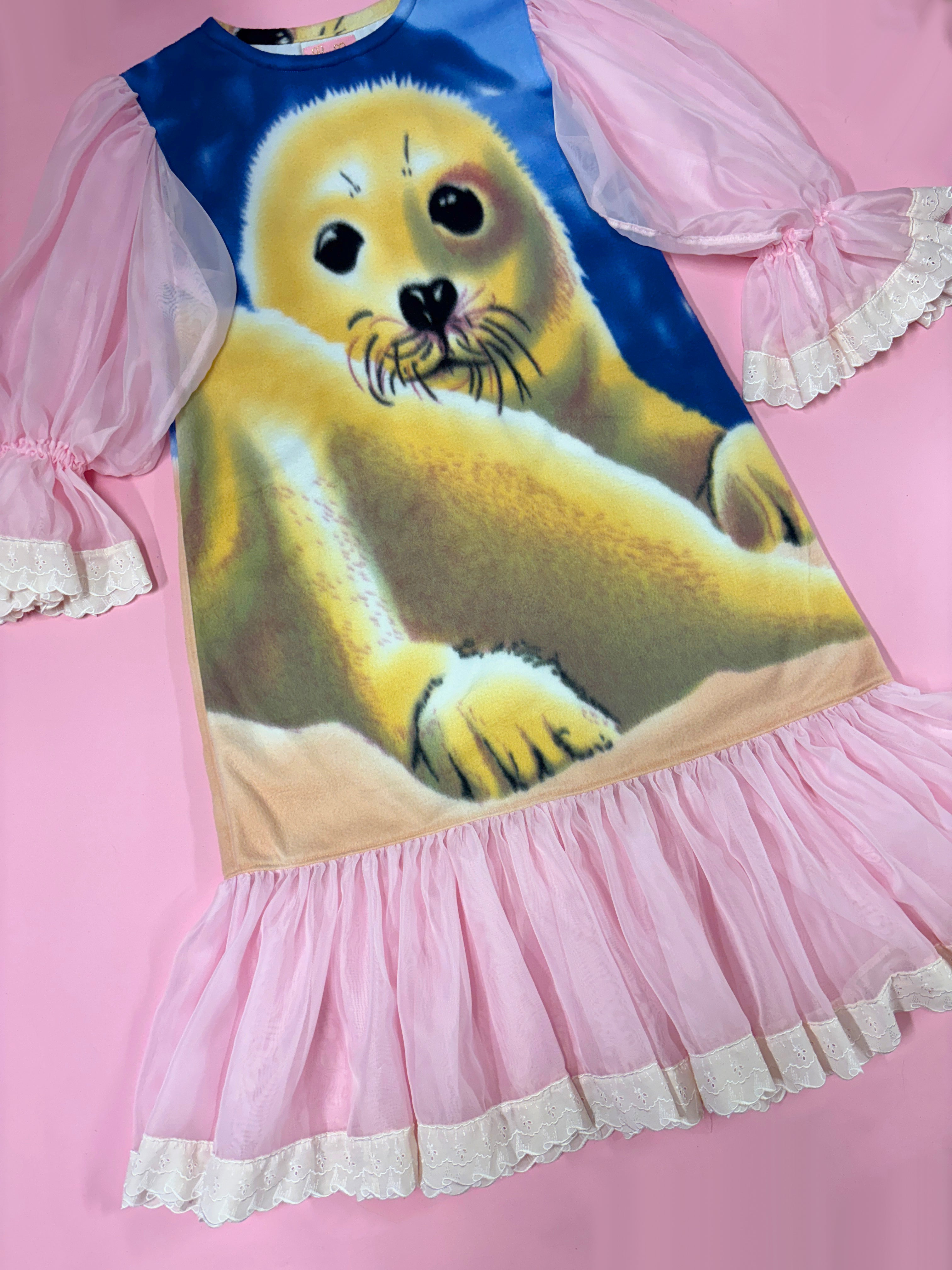 Cute Seal Fleece Princess Dress