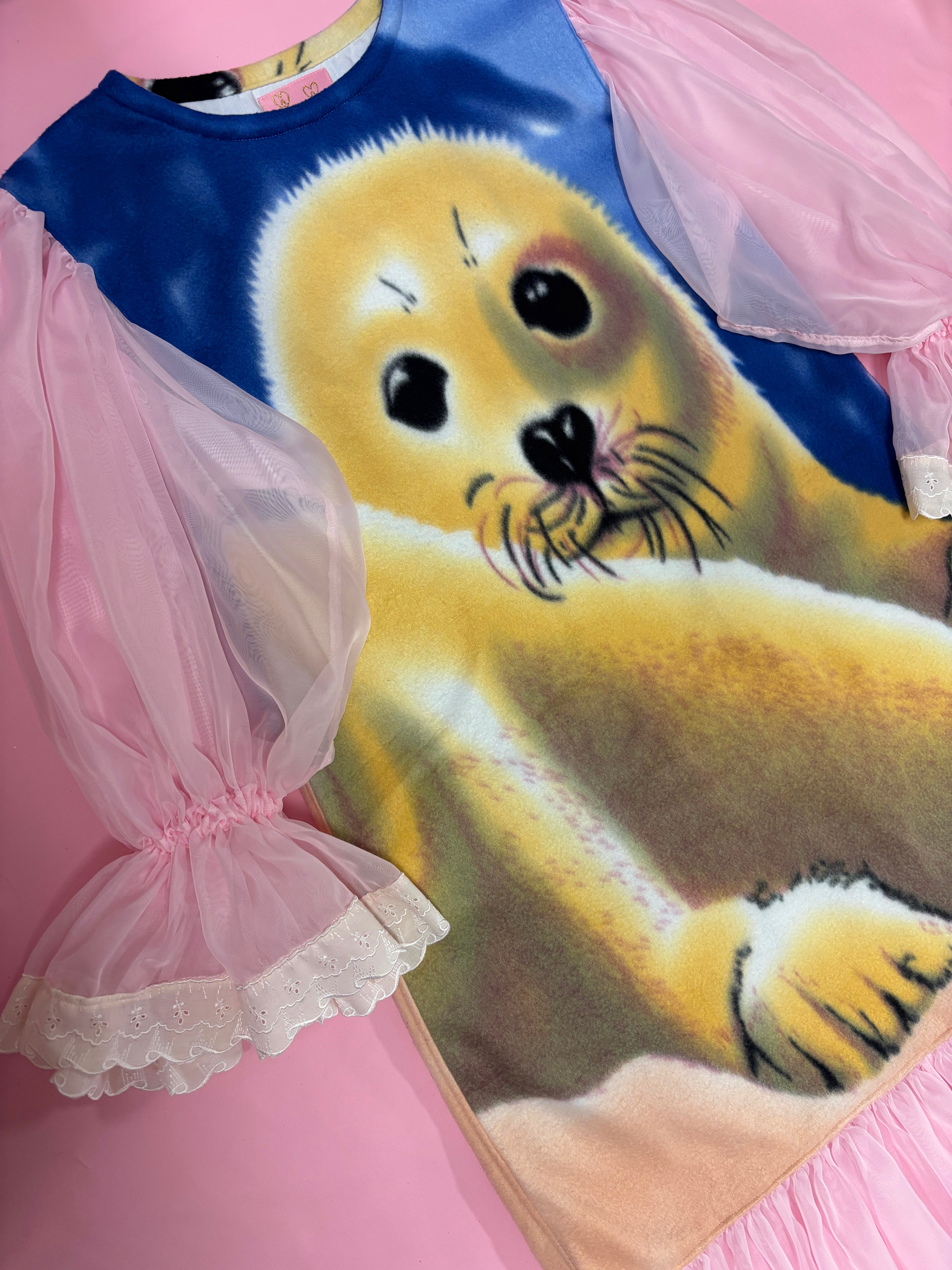 Cute Seal Fleece Princess Dress