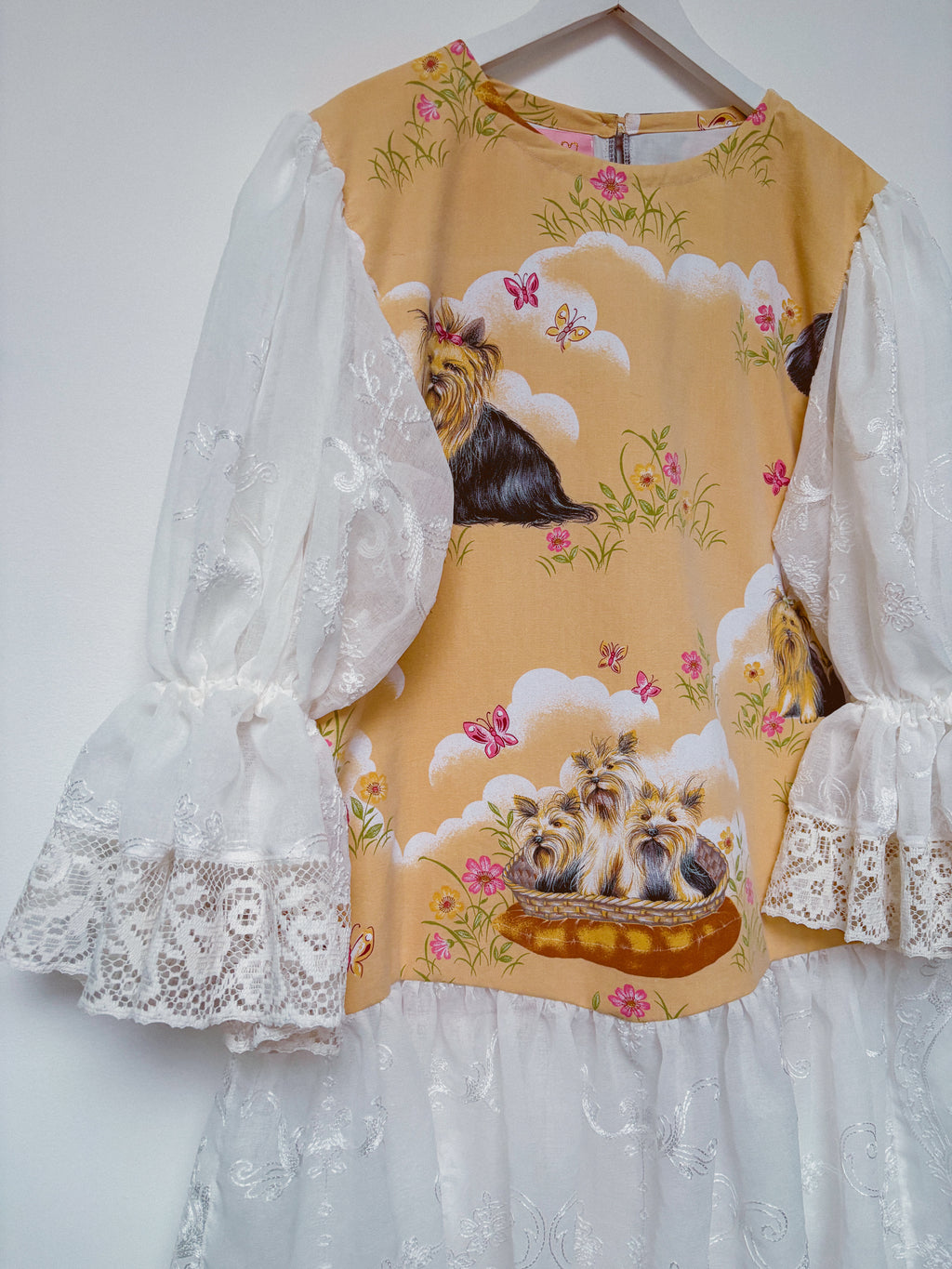 Cute Dogs in a Basket Princess Dress