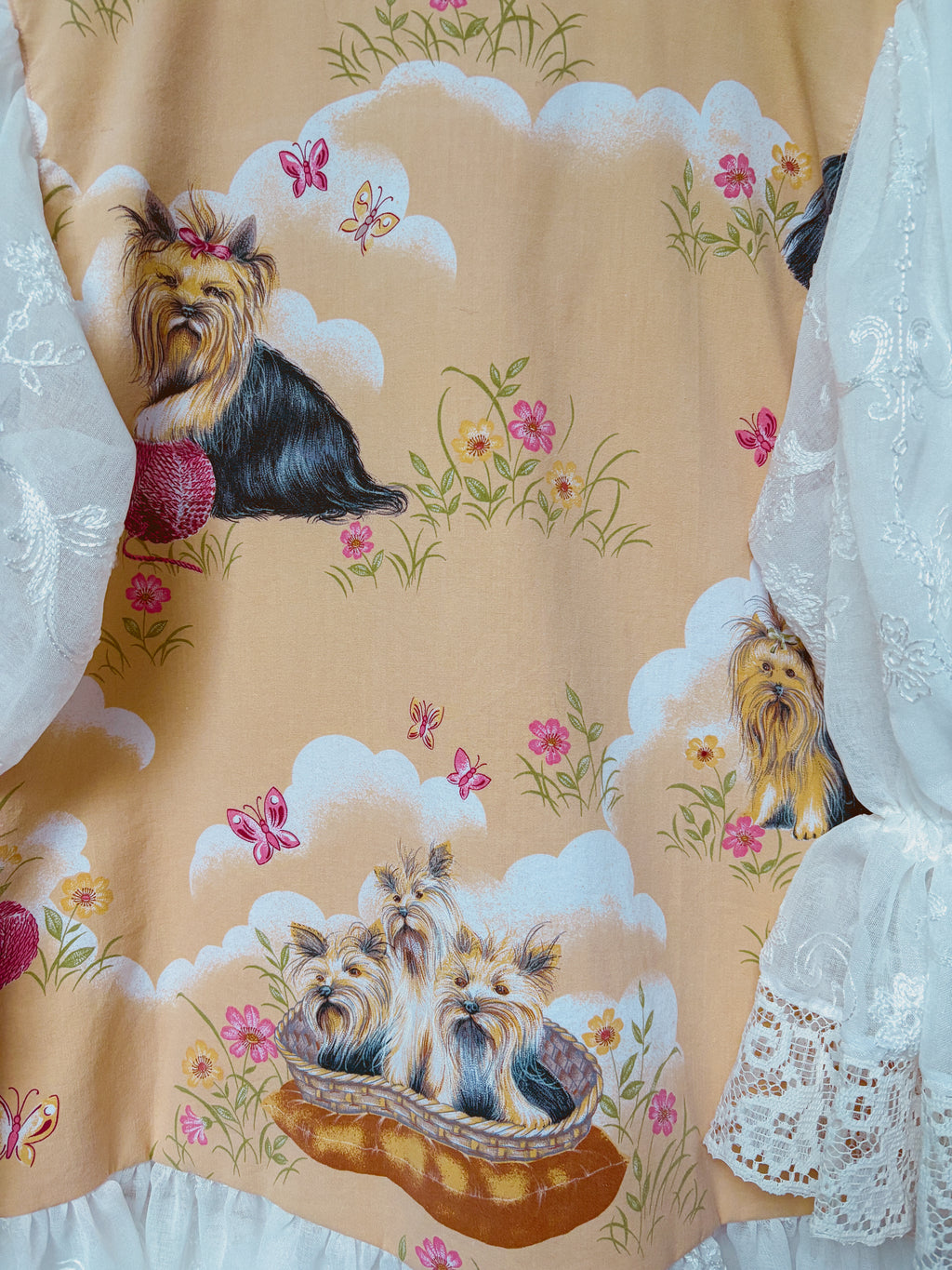 Cute Dogs in a Basket Princess Dress