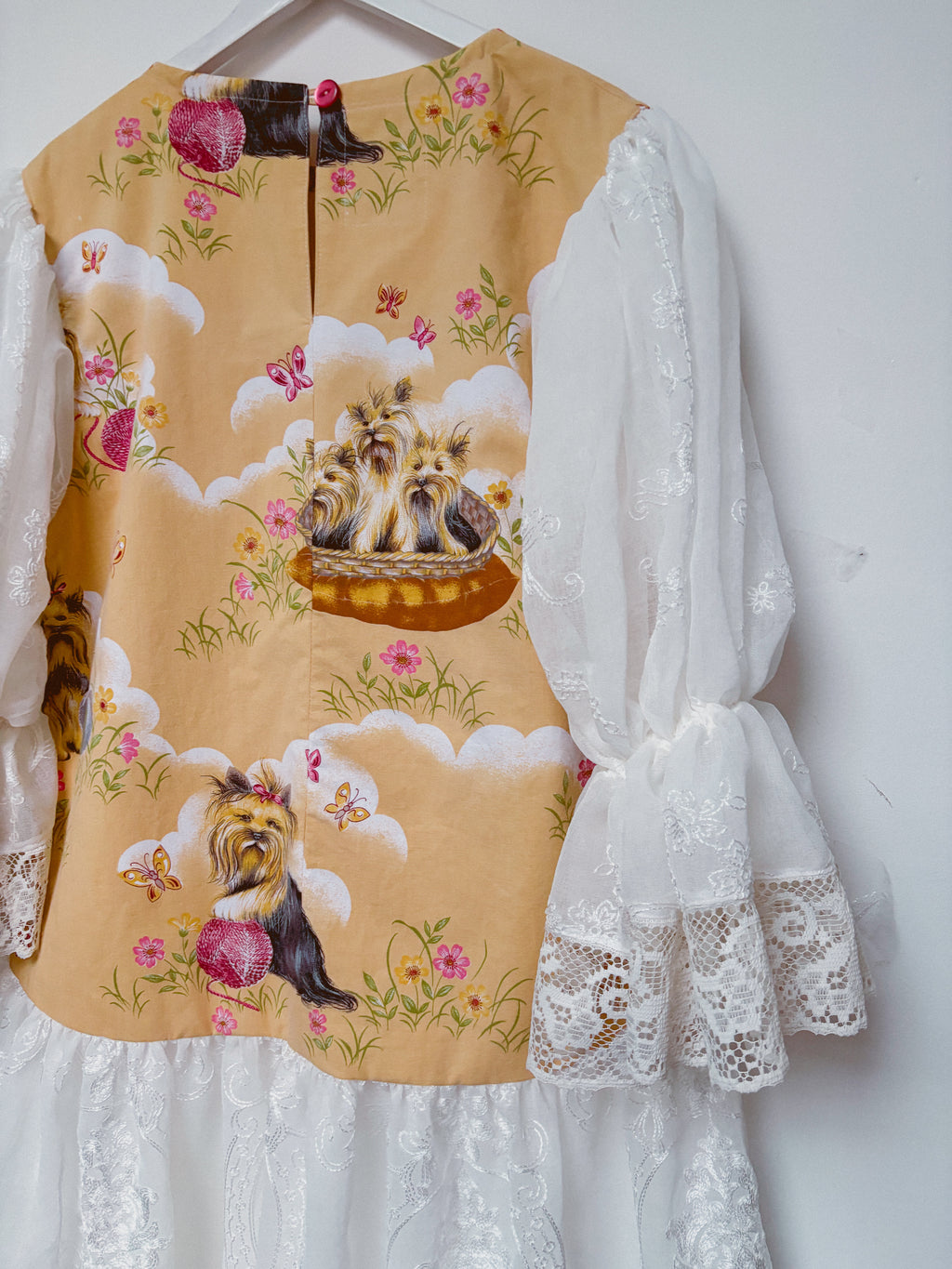 Cute Dogs in a Basket Princess Dress