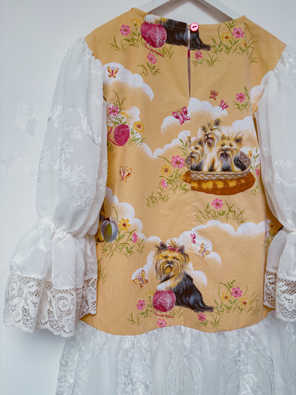 Cute Dogs in a Basket Princess Dress