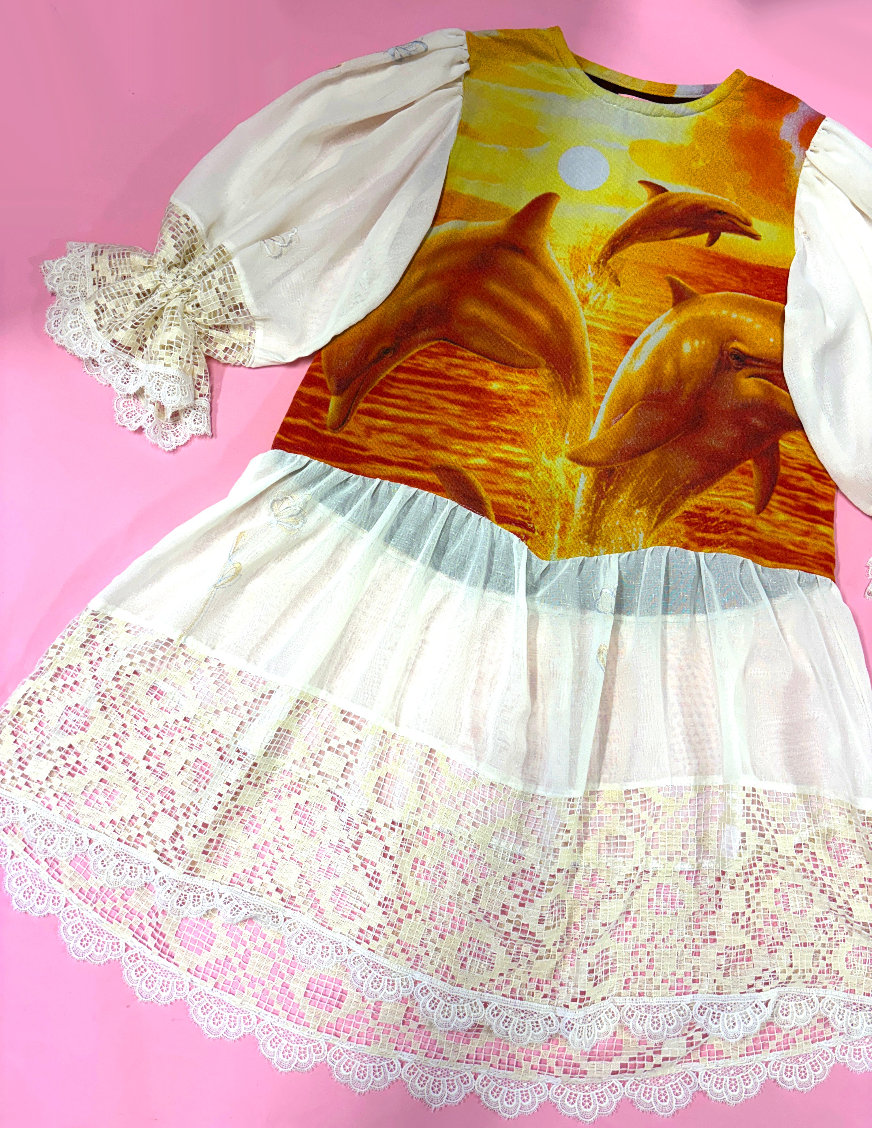 Jumping Dolphins at Sunset Princess Dress