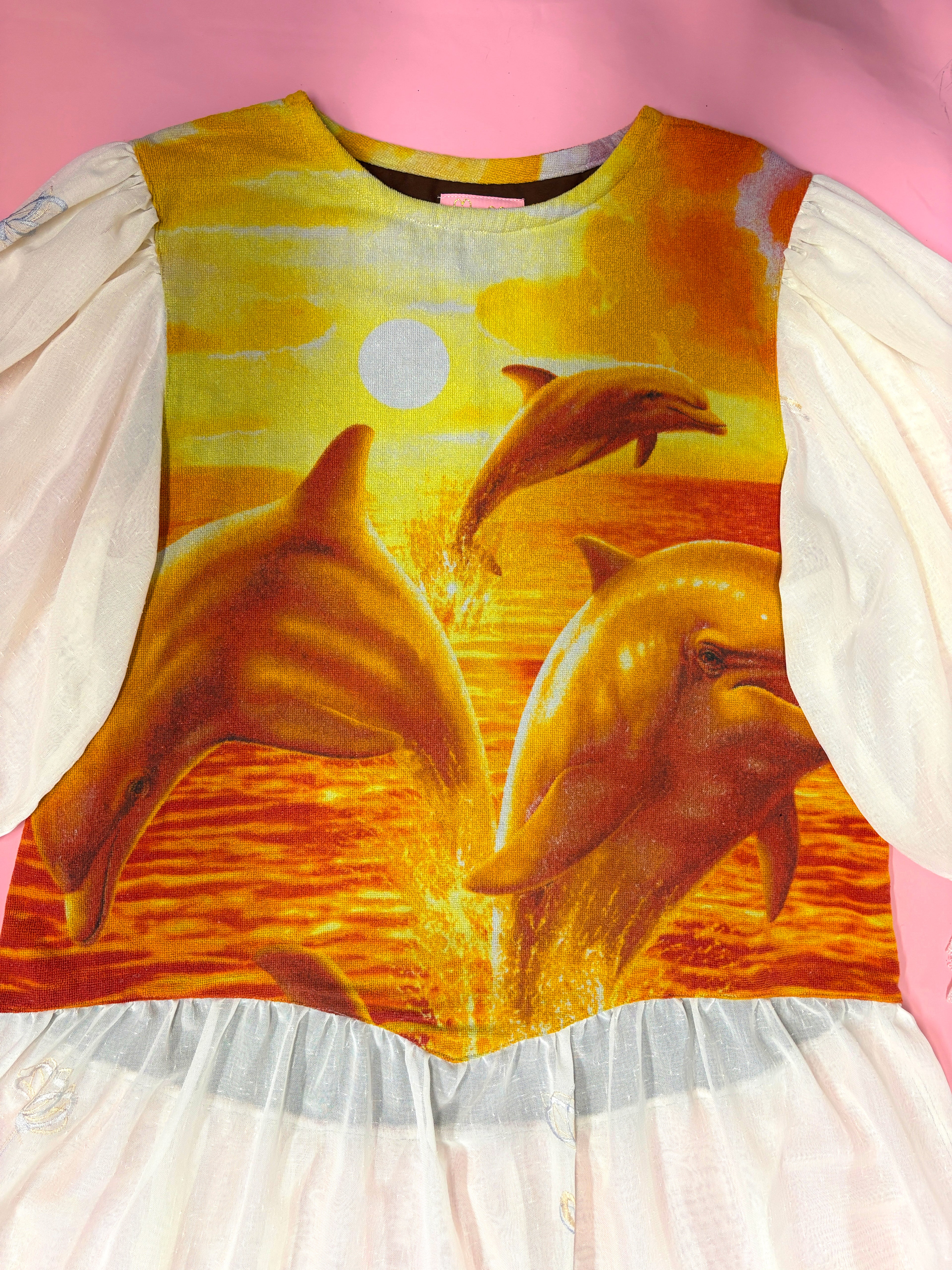 Jumping Dolphins at Sunset Princess Dress