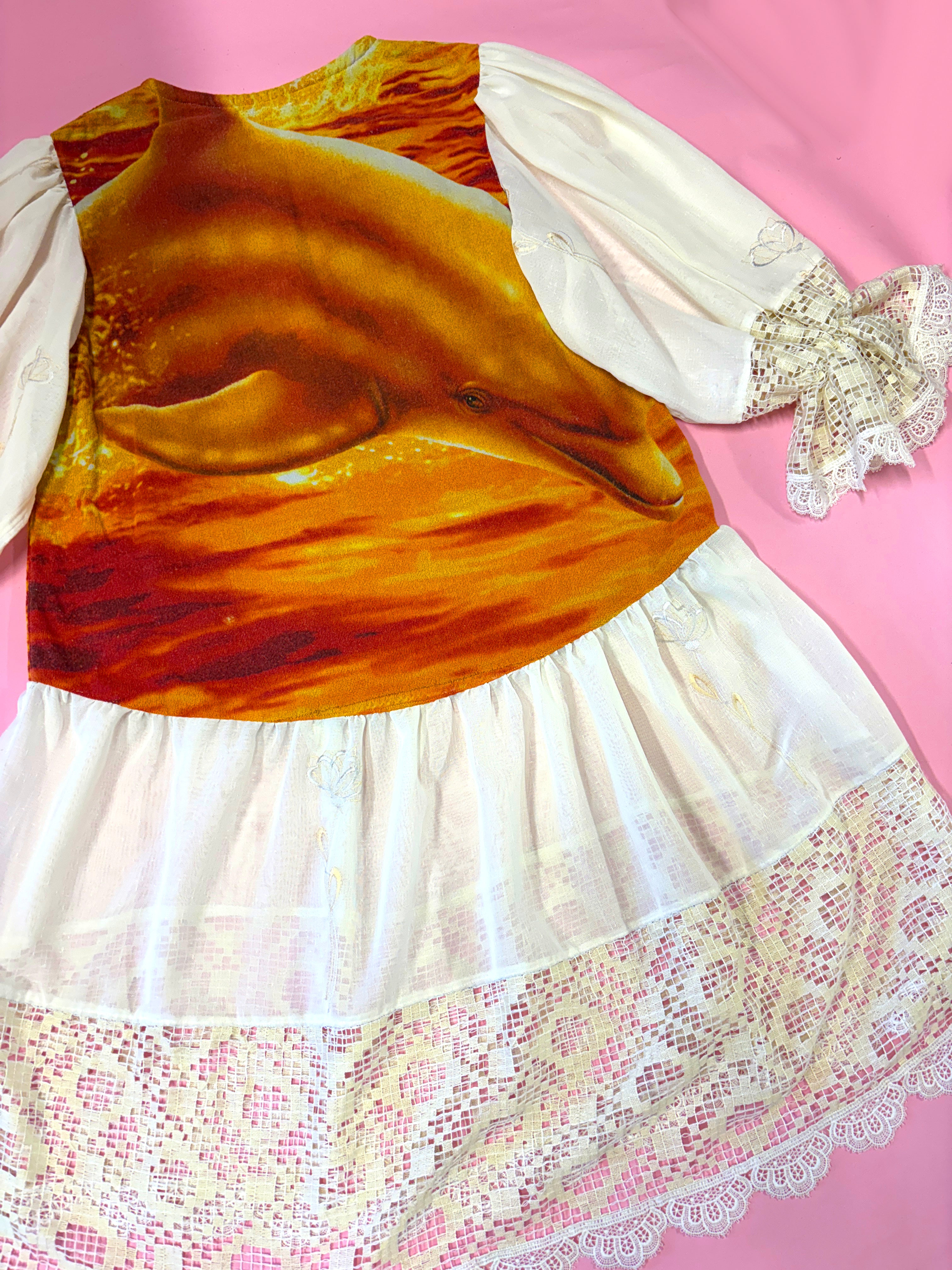 Jumping Dolphins at Sunset Princess Dress