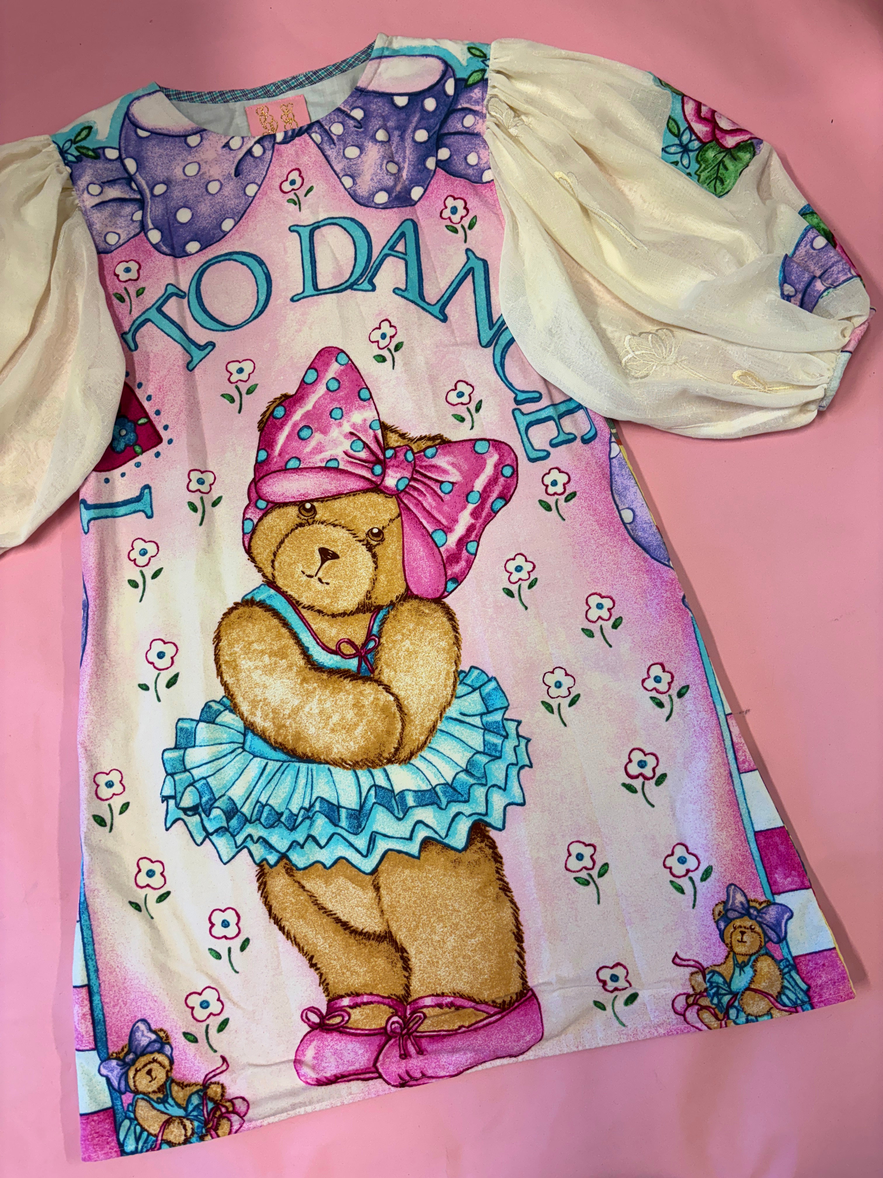 I Love To Dance Ballerina Puff Sleeve Dress