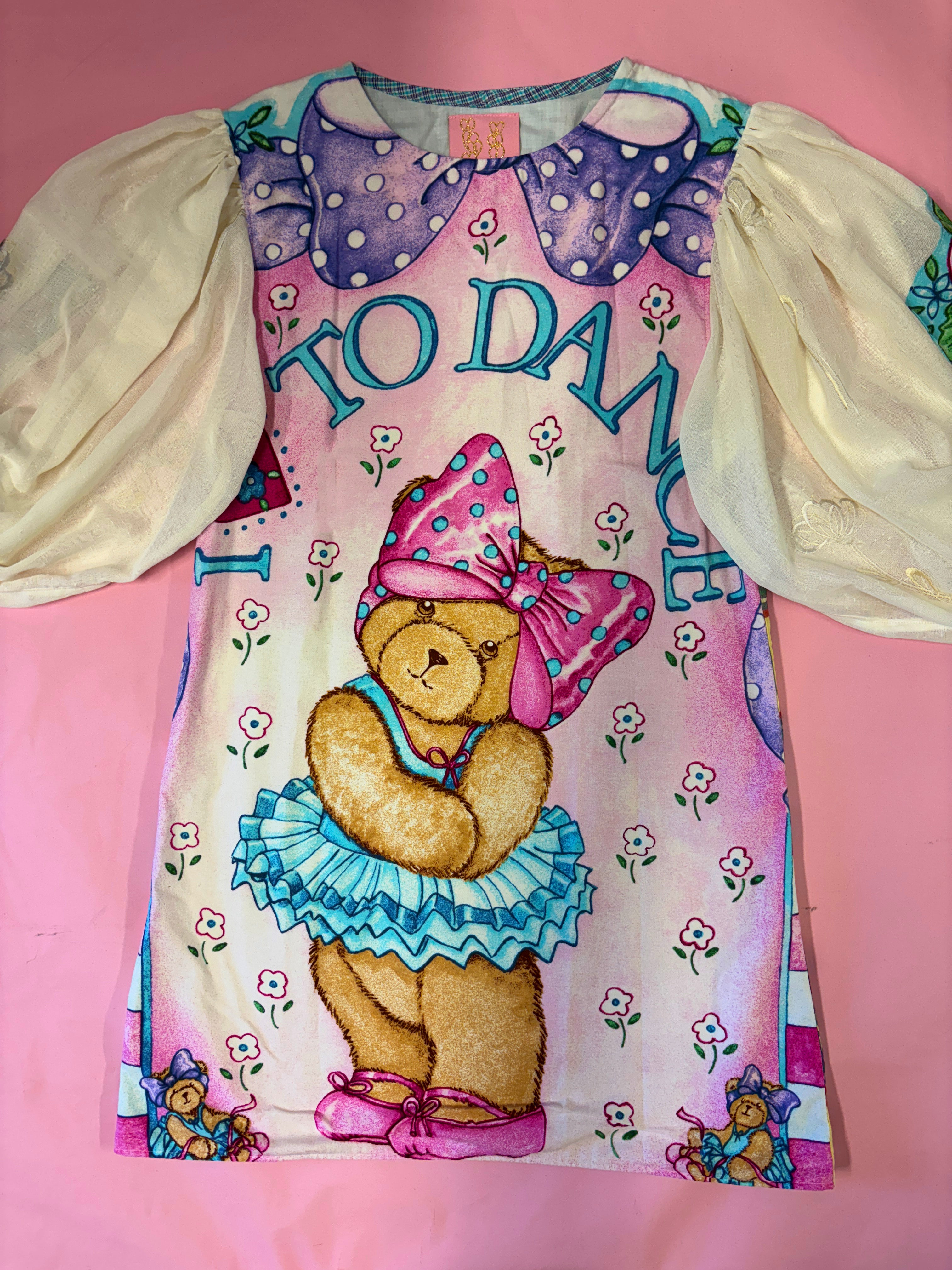 I Love To Dance Ballerina Puff Sleeve Dress