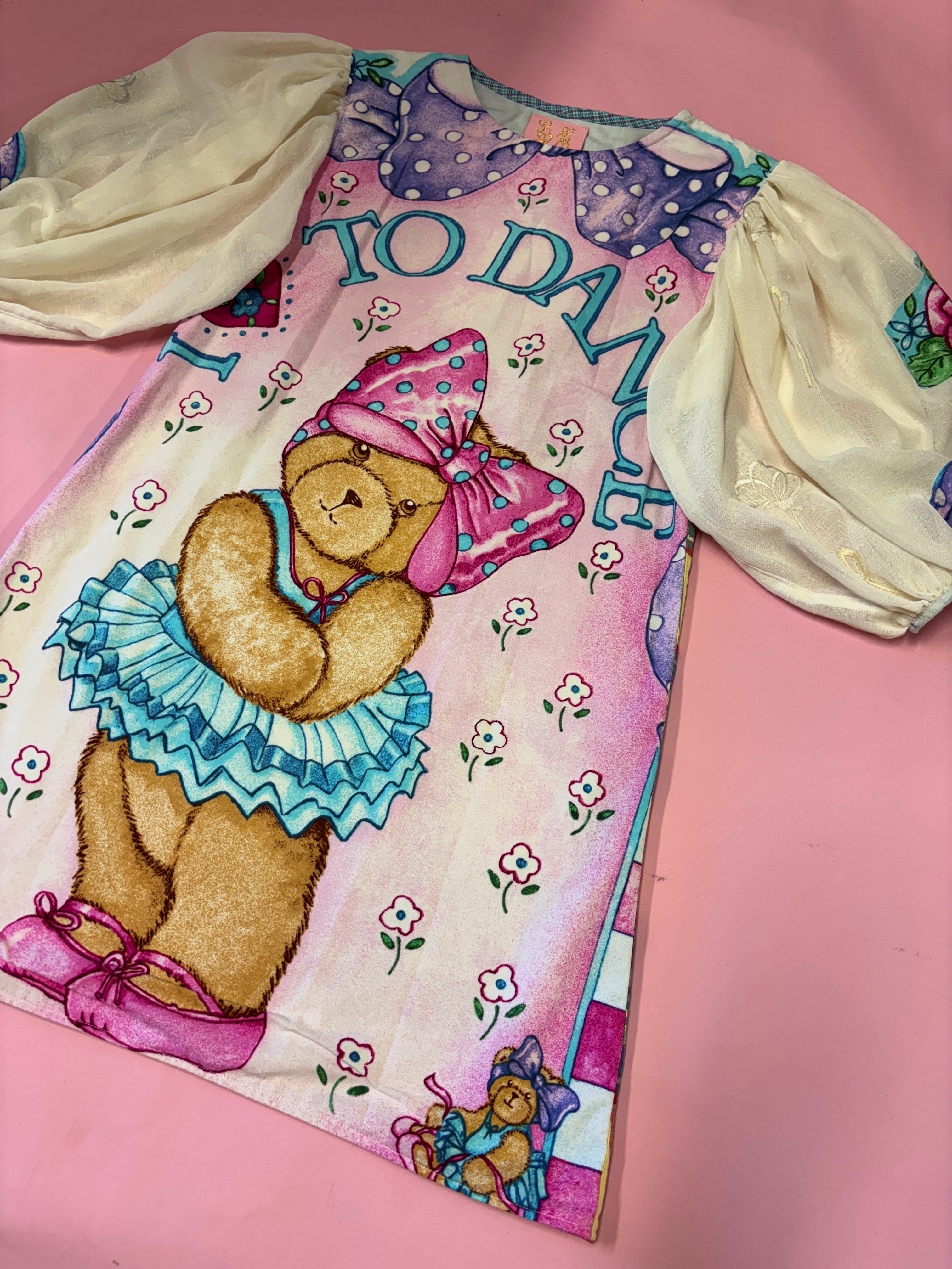 I Love To Dance Ballerina Puff Sleeve Dress