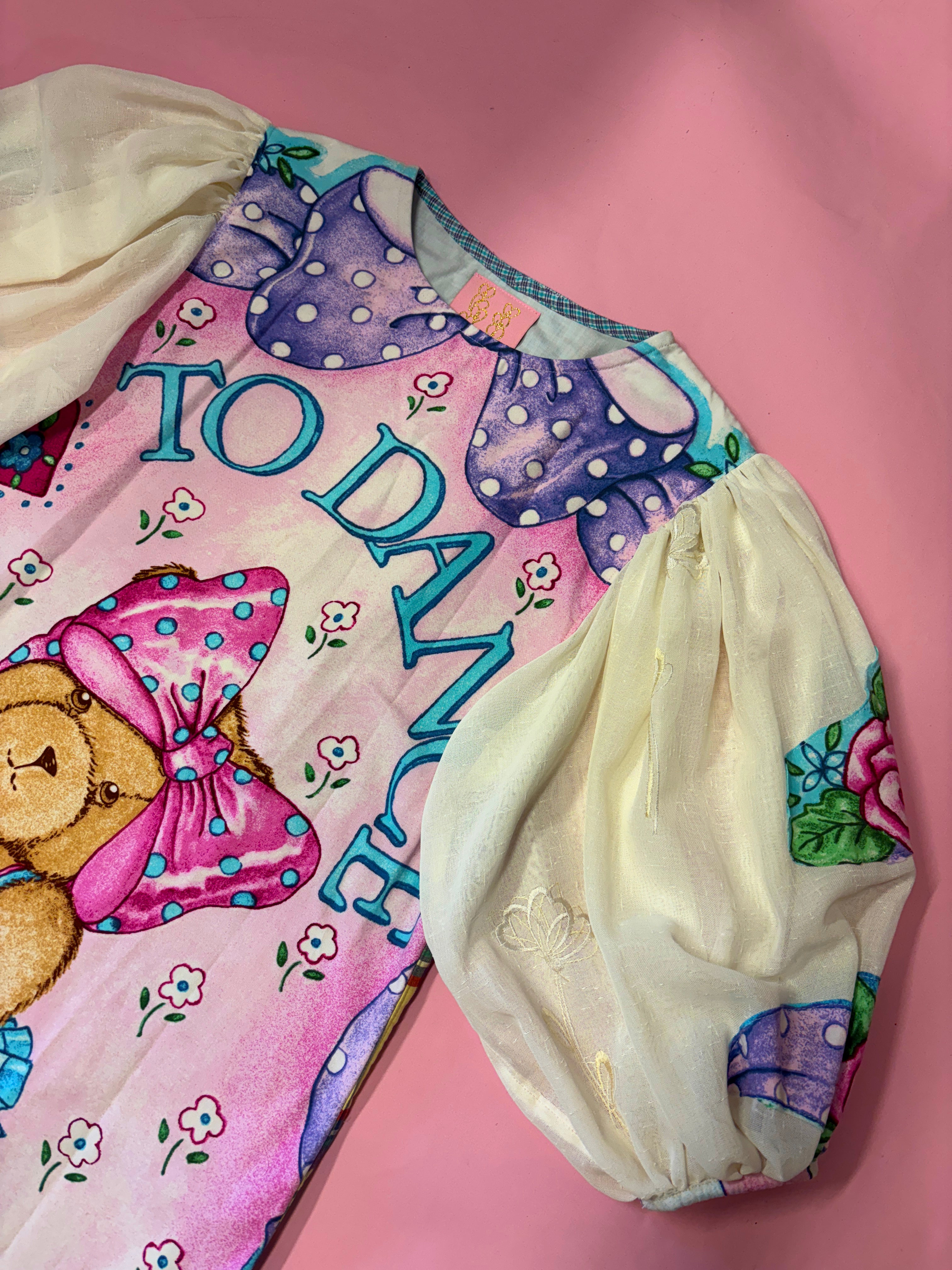 I Love To Dance Ballerina Puff Sleeve Dress