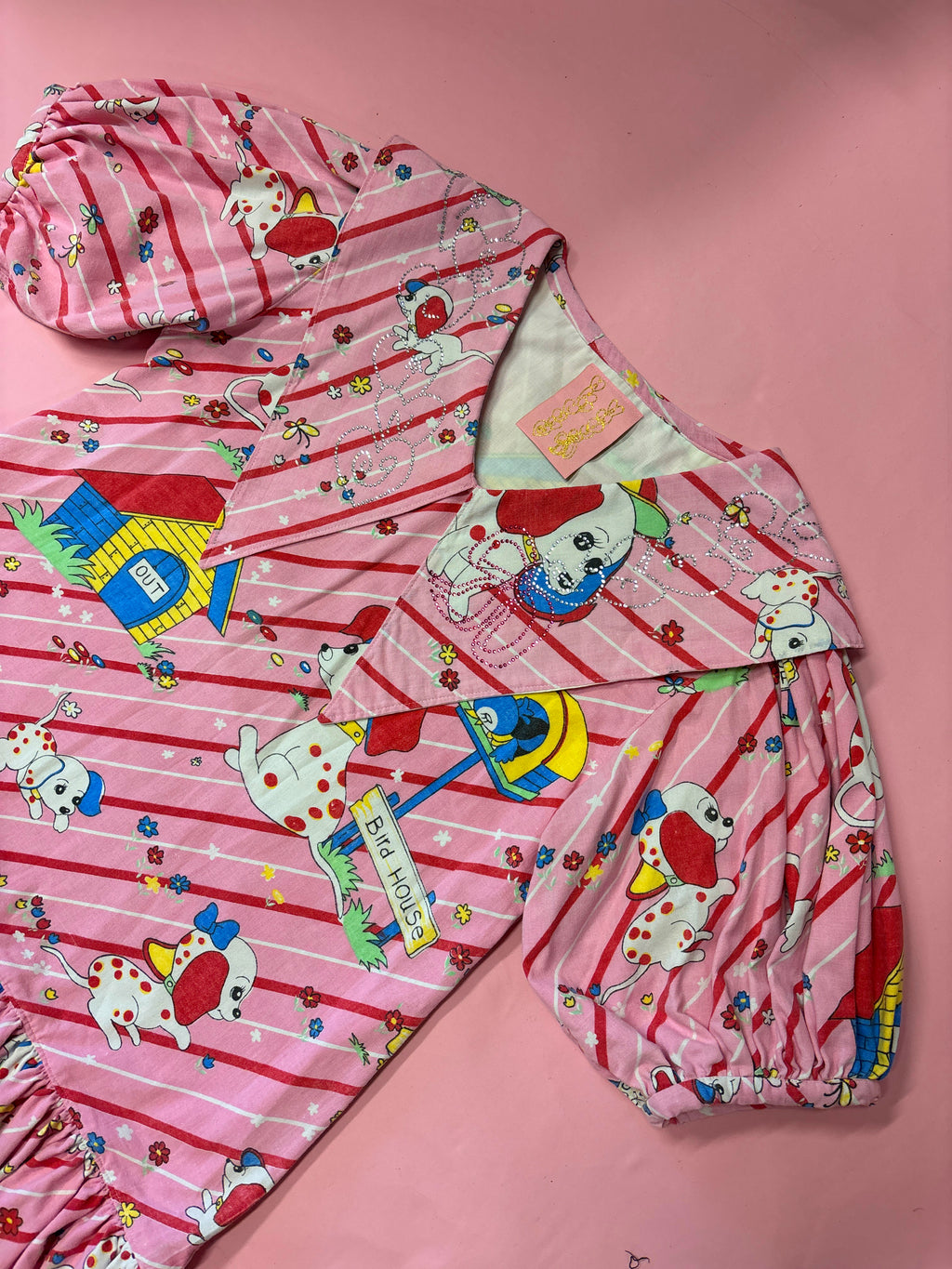 Cute Puppy Party Dress with Rhinestone Collar