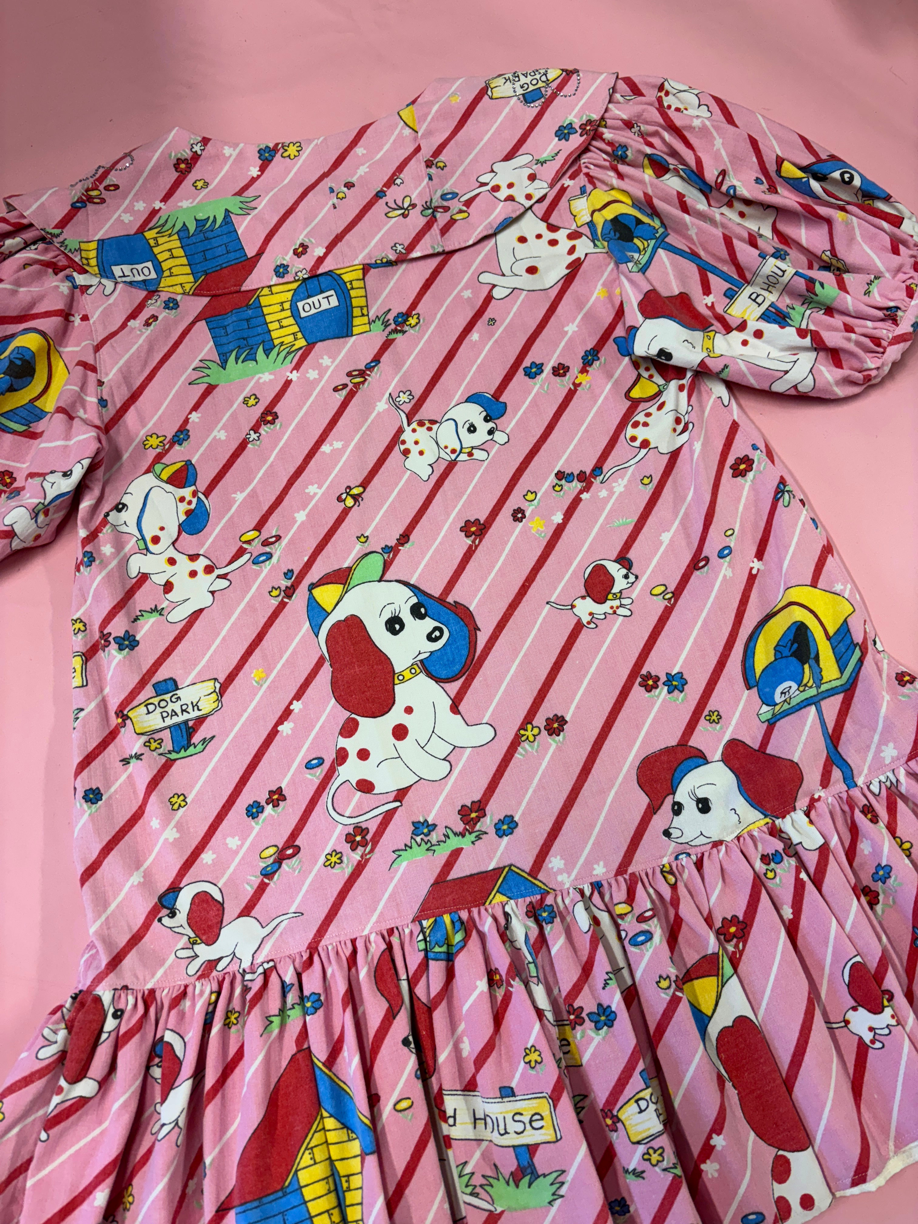 Cute Puppy Party Dress with Rhinestone Collar