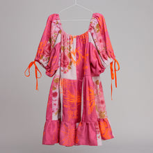 ༻❁ HaND~PRiNTED BRiGHT PiNK PaTCHWoRK DResS ~ 𝐋𝐀𝐑𝐆𝐄 ✧ 𝓢𝓹𝓻𝓲𝓷𝓰/𝓢𝓾𝓶𝓶𝓮𝓻 22 ❁༺