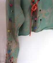 AW20 Cropped Embellished Hoodie Turquoise