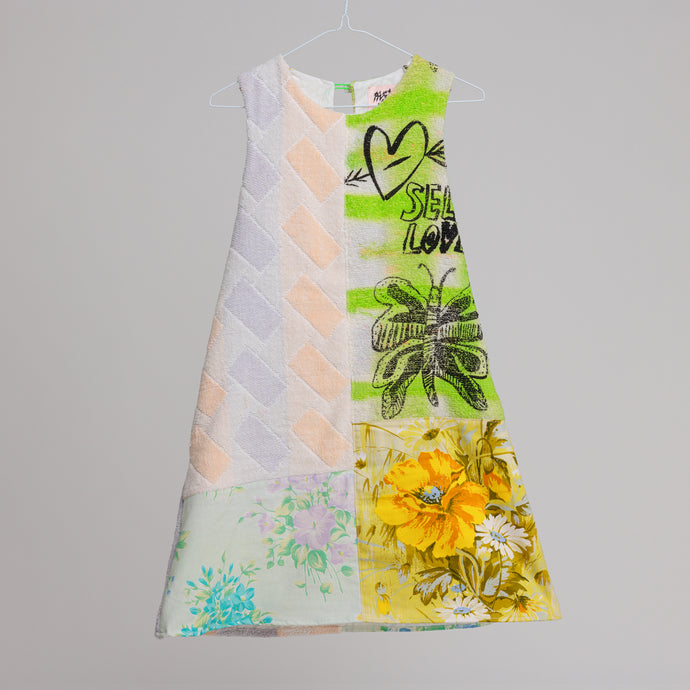 ༻❁ HaND~PRiNTED PaTCHWoRK SLeeVELESS DResS ~X𝐒𝐌𝐀𝐋𝐋 ✧ 𝓢𝓹𝓻𝓲𝓷𝓰/𝓢𝓾𝓶𝓶𝓮𝓻 22 ❁༺