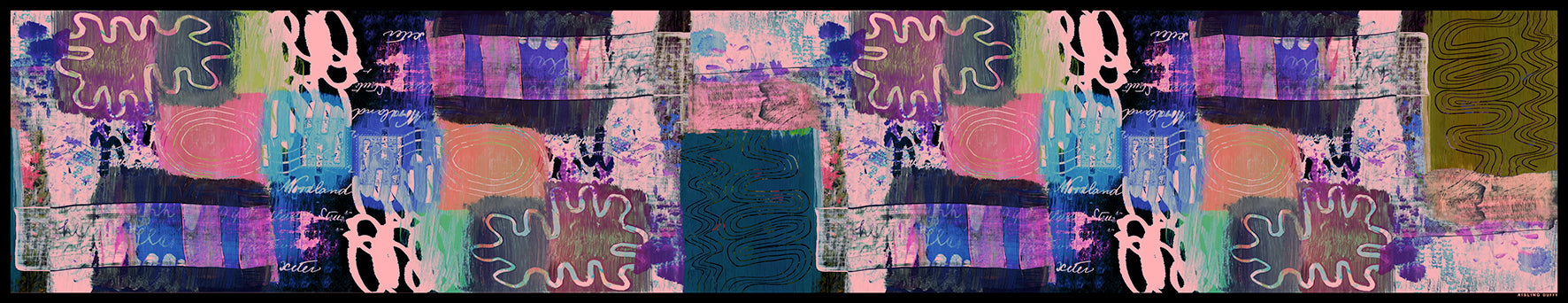 Postcards To Exeter ~ Georgette Long Printed Scarf ~ 2018 Collection