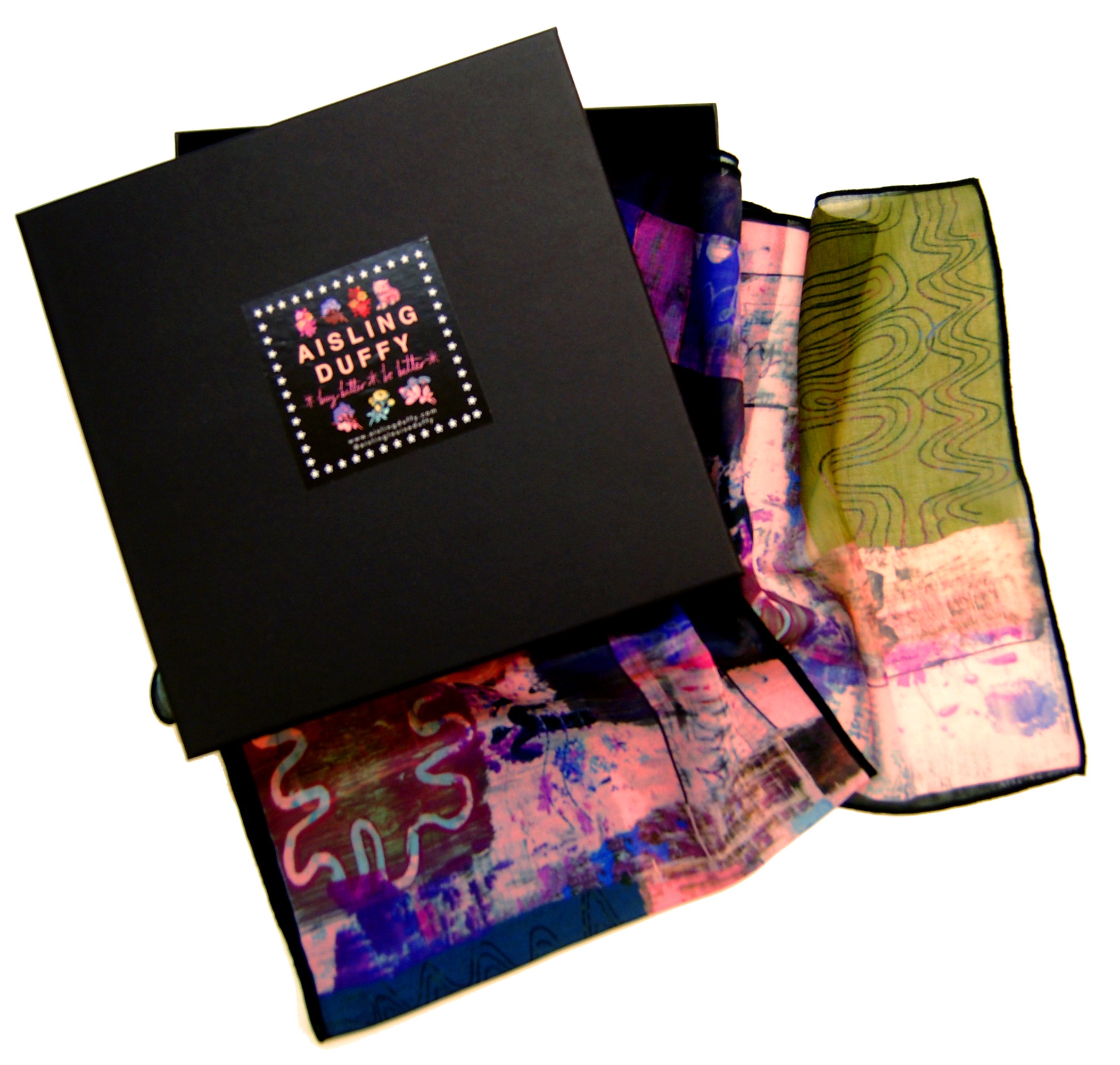 Postcards To Exeter ~ Georgette Long Printed Scarf ~ 2018 Collection