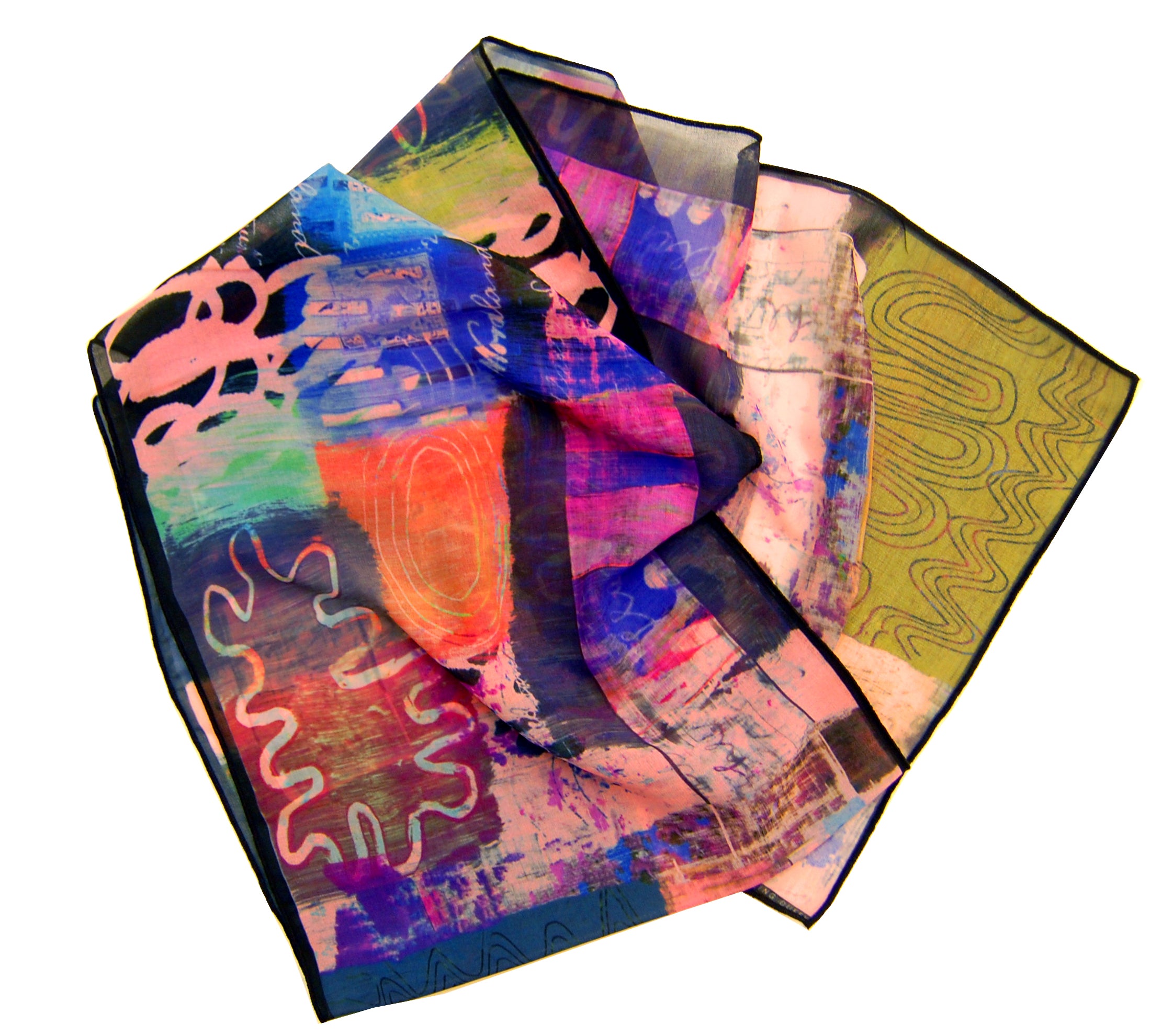 Postcards To Exeter ~ Georgette Long Printed Scarf ~ 2018 Collection