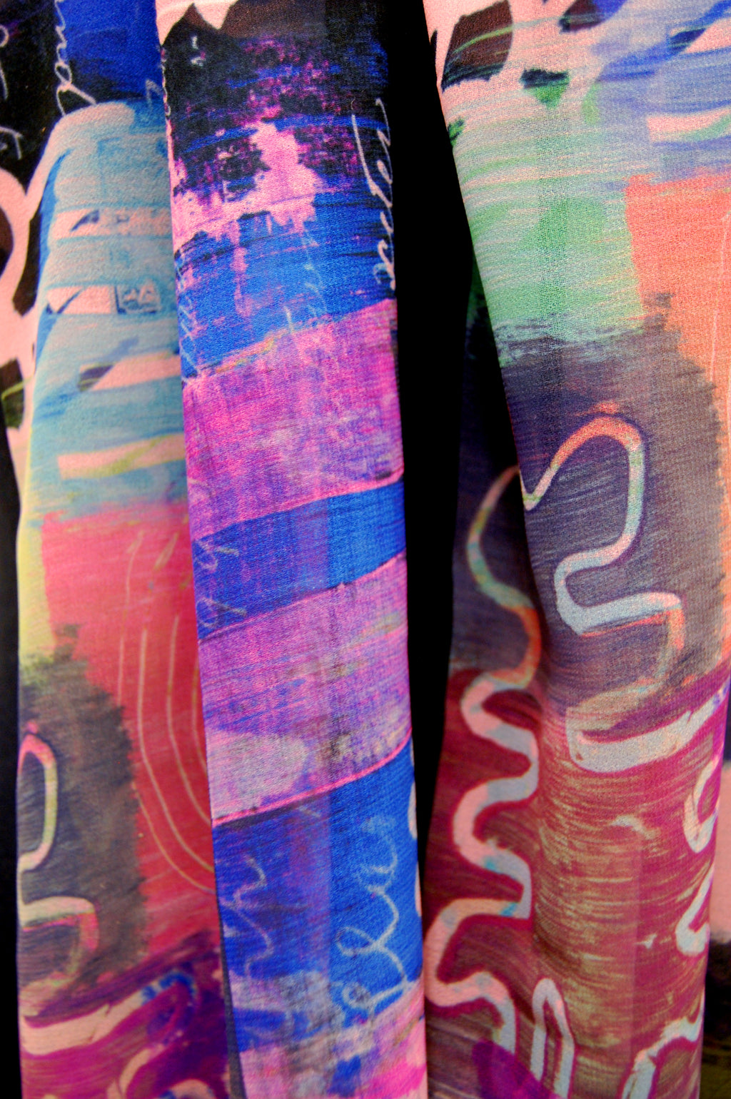 Postcards To Exeter ~ Georgette Long Printed Scarf ~ 2018 Collection