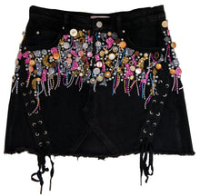 AW19 Hand~Embellished Upcycled Skirt UK XS ★𝙐𝙥𝙘𝙮𝙘𝙡𝙚𝙙 𝙎𝙠𝙞𝙧𝙩 ★