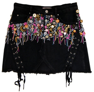 AW19 Hand~Embellished Upcycled Skirt UK XS