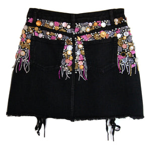 AW19 Hand~Embellished Upcycled Skirt UK XS ★𝙐𝙥𝙘𝙮𝙘𝙡𝙚𝙙 𝙎𝙠𝙞𝙧𝙩 ★