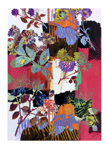 A4 Patchwork Floral Painting Art Print