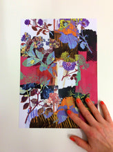 A4 Patchwork Floral Painting Art Print