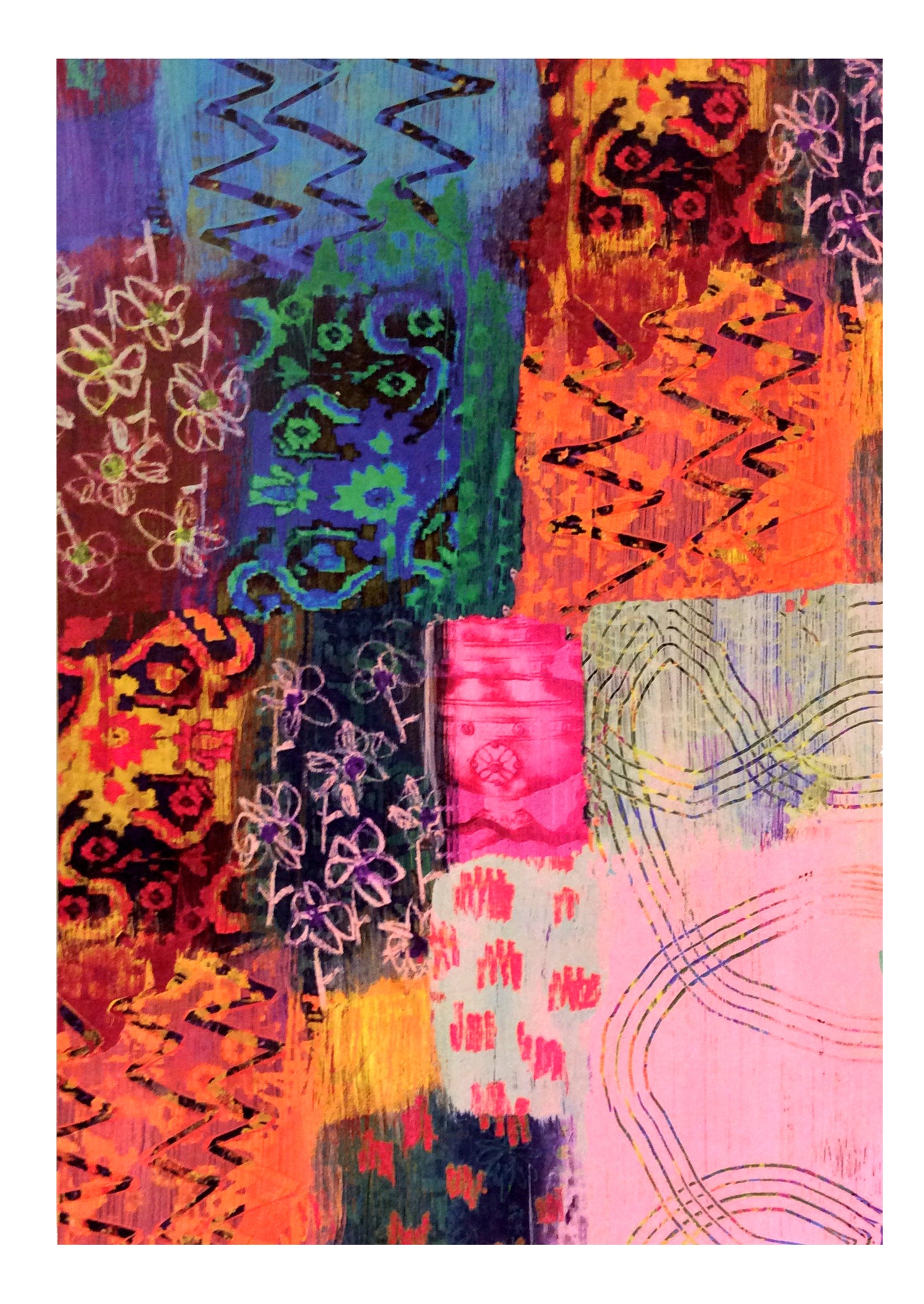 A5 Patchwork Painting Art Print