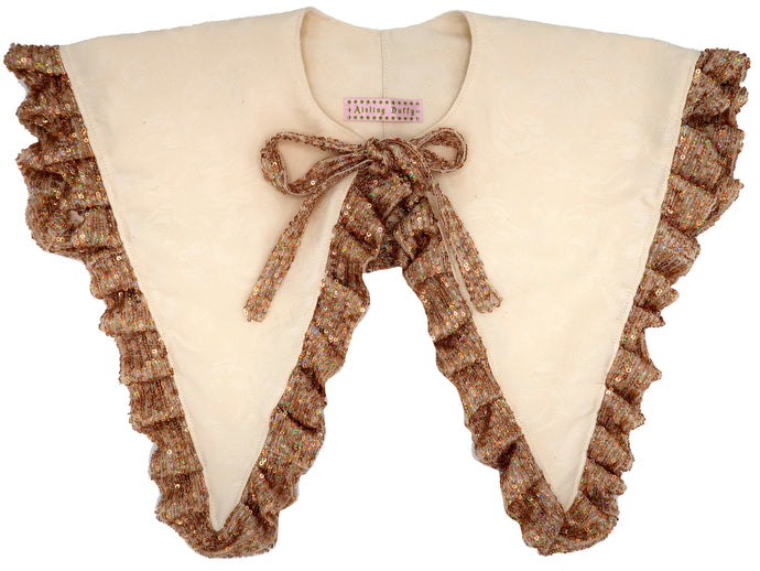 ✿ GoLD SeQUin CreAM Collar ✿