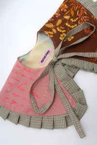 ༺♥ Pink Notes & Brown Floral Patchwork Collar ✧ 𝓢𝓹𝓻𝓲𝓷𝓰/𝓢𝓾𝓶𝓶𝓮𝓻 22 ♥༻
