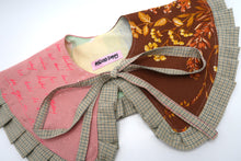 ༺♥ Pink Notes & Brown Floral Patchwork Collar ✧ 𝓢𝓹𝓻𝓲𝓷𝓰/𝓢𝓾𝓶𝓶𝓮𝓻 22 ♥༻