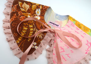 ༺♥ Notes & Brown Floral Patchwork Collar ✧ 𝓢𝓹𝓻𝓲𝓷𝓰/𝓢𝓾𝓶𝓶𝓮𝓻 22 ♥༻