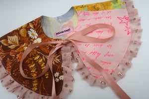 ༺♥ Notes & Brown Floral Patchwork Collar ✧ 𝓢𝓹𝓻𝓲𝓷𝓰/𝓢𝓾𝓶𝓶𝓮𝓻 22 ♥༻