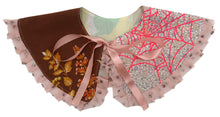 ༺♥ Pink Spiderweb Brown Patchwork Collar ✧ 𝓢𝓹𝓻𝓲𝓷𝓰/𝓢𝓾𝓶𝓶𝓮𝓻 22 ♥༻