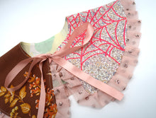 ༺♥ Pink Spiderweb Brown Patchwork Collar ✧ 𝓢𝓹𝓻𝓲𝓷𝓰/𝓢𝓾𝓶𝓶𝓮𝓻 22 ♥༻