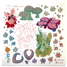 Mushroom & Floral Collage Art Print